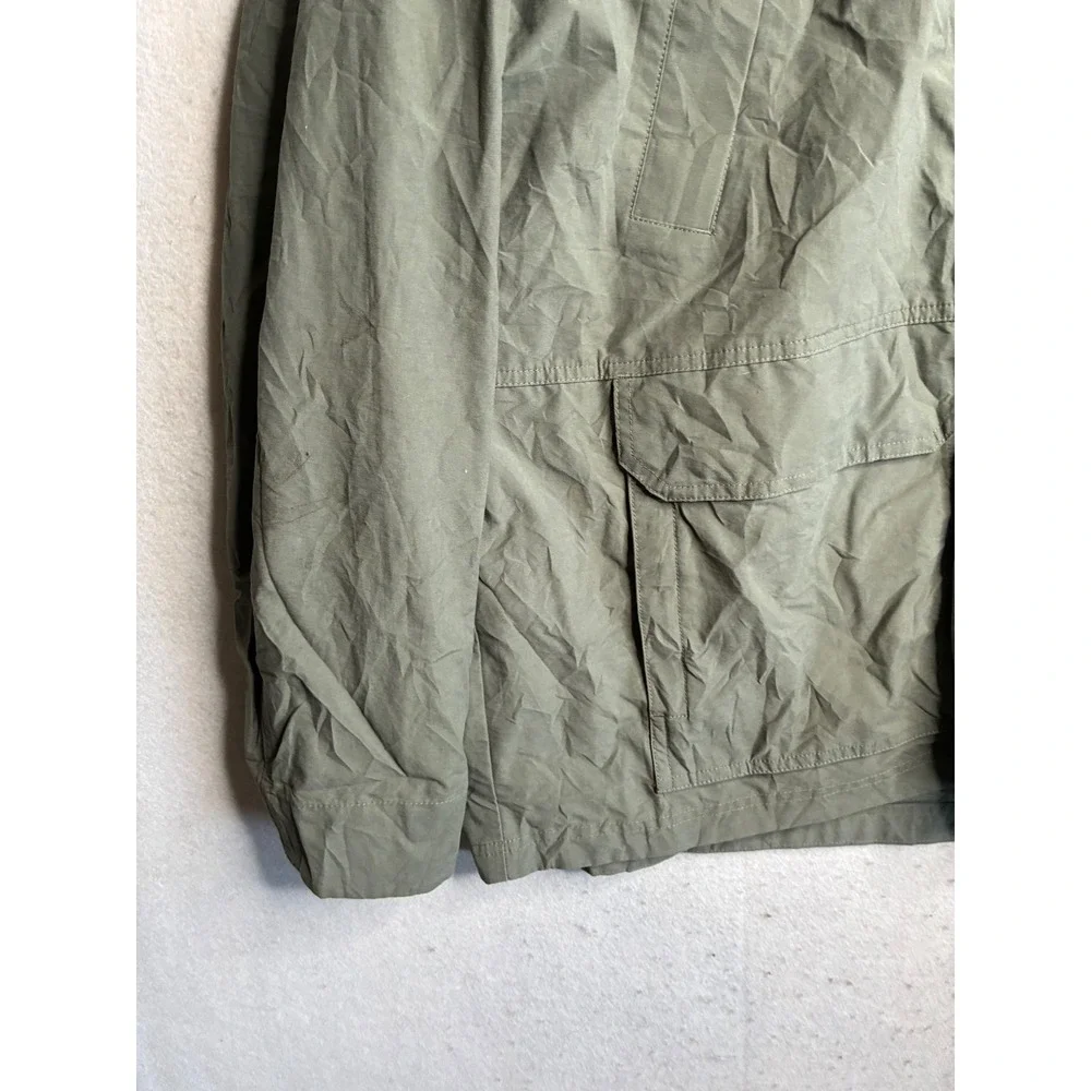 Eddie Bauer Mens Field Jacket Olive Green Utility Full Zip Mesh Lined Large